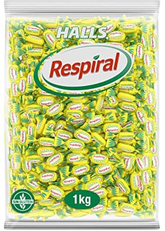 Halls Respiral Caramelos Sabor Limón y Mentol, Bolsa de 1 Kg