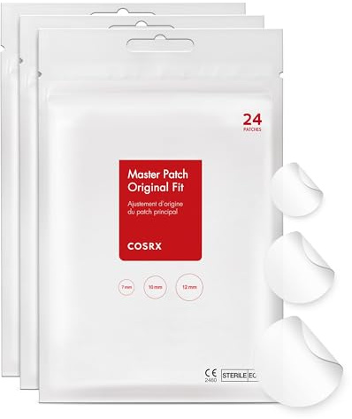 COSRX Acne Pimple Patch Absorbing Hydrocolloid Original 3 Size Patches for Blemishes and Zits Cover, Spot Stickers for Face and Body, Not Tested on Animals (72)