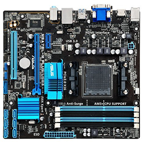 Asus M5A78L-M Mainboard Sockel AM3+ (Micro-ATX, AMD 760G, 4X DDR3 Speicher, 6X SATA III, 2X USB 3.0)