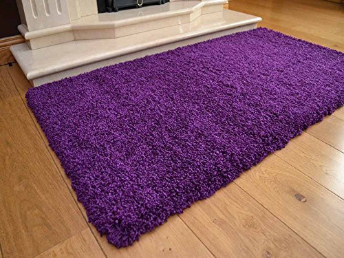Soft Touch Shaggy Purple Thick Luxurious Soft 5 cm Dense Pile Rug. Available in 7 sizes (80 cm x 150 cm)