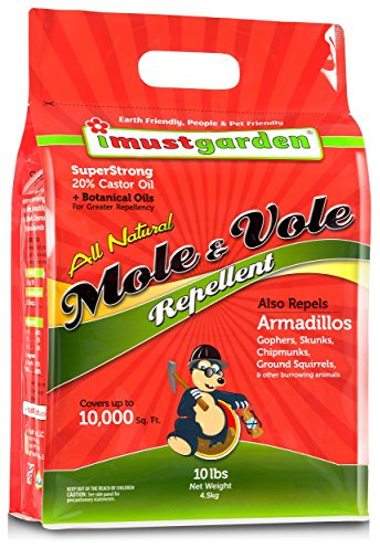 I Must Garden Mole & Vole Repellent: Professional Strength – Twice The Coverage – All Natural Ingredients - Pleasant Scent - 10lb