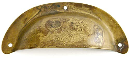 Muschelgriffe Art déco - Landhausstil Messing Antik 37 x 96 - Qualität aus Europa seit 1998