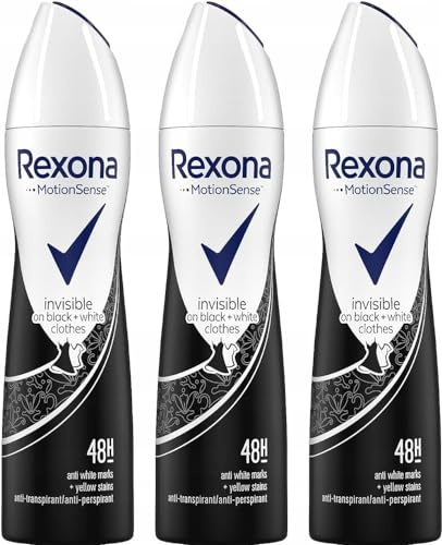 Lot de 3 déodorants en spray REXONA pour femme « Invisible on Black + White Clothes » - 150 ml