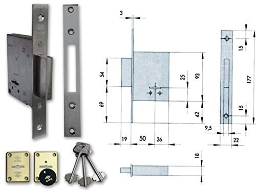 CISA SERRATURA DOPPIA MAPPA INF.LEGNO 57220-60-0 CISA