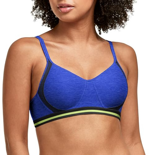 Hanes Women's X-Temp Foam Wirefree Bras, Opaque, Clematis Blue Heather/Black, XL