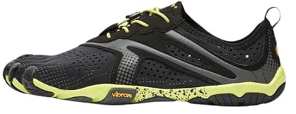 Vibram Men's FiveFingers V-Run | Barefoot Road Running Shoes for Natural Comfort & Stability, Black/Yellow, 48 EU / 12.5-13 US