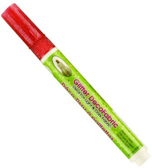 Uchida 222-C-G2 Marvy Deco Fabric Fine Point Tip Glitter Marker, Red