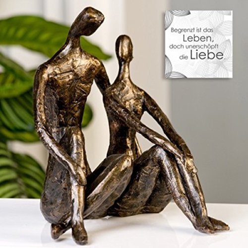 Casablanca - Skulptur Date - aus Poly bronzefarbenes Paar H 25,5 cm