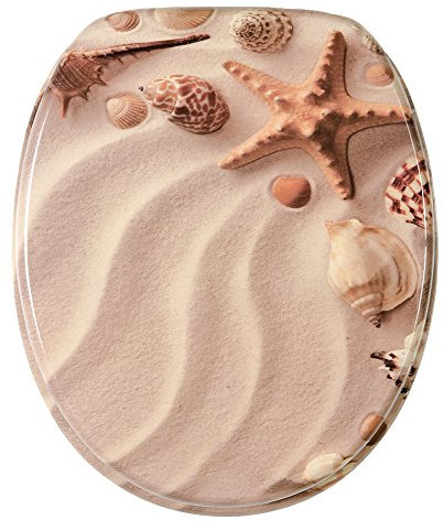 Sanilo WC Sitz ohne Absenkautomatik, hochwertiger Toilettendeckel, einfache Montage, stabile Scharniere, Sanibel