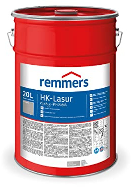 Remmers HK-Lasur 3in1 Grey-Protect platingrau, 20 L, Holzlasur aussen, 3in1: Imprägnierung, Grundierung & Lasur, Holzschutz vor Feuchtigkeit & UV-Strahlung