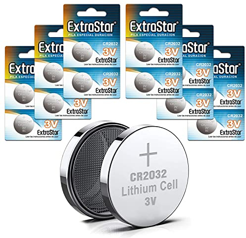 EXTRASTAR Varta Pilas de botón de Litio 3V Power on Demand CR2032, Paquete de 12 Unidades