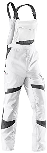 KÜBLER ACTIVIQ Latzhose PSA 2 – Latzhose mit ergonomischer Linienführung und Knieschutztaschen weiß/anthrazit Gr. 56
