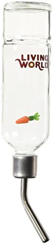 Living World Wassertränke aus Glas, Glastränke, geeignet für Ratten, Meerschweinchen und Chinchillas, 355ml