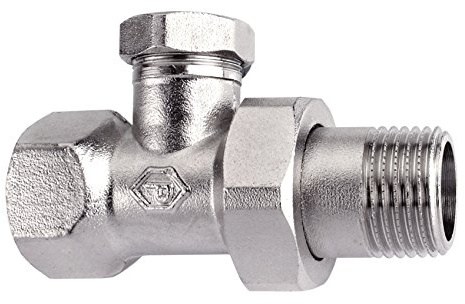 Cornat T591516 Heizkörper Verschraubung Durchgangsform absperrbar, 1/2 Zoll