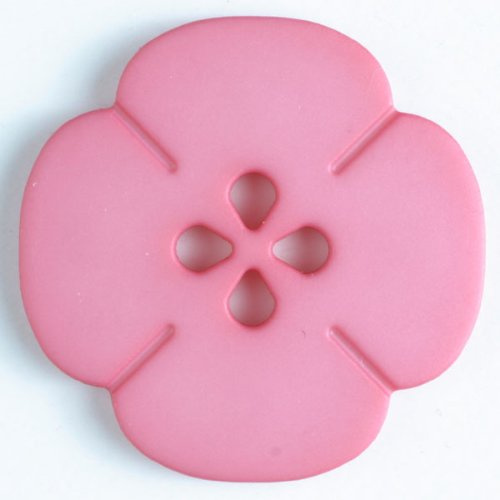 Dill 3 Stück: Kunststoffknopf Blume mit 2 Löchern - Größe: 25mm - Farbe: pink