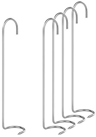 Lot de 5 crochets à fumer en acier inoxydable pour la pêche, le poisson, le fumoir, la viande
