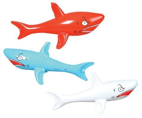 3 HUGE Jumbo - 46 Inflatable SHARKS/Shark INFLATES/Party DECORATIONS/DECOR/FAVORS/POOL TOYS
