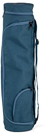 Bodhi Yogatasche ASANA Bag 60 | Spritzwasserfeste Sporttasche | Außentaschen für extra Platz | Polyestertasche für Yogamatten & Zubehör | Yogamattentasche für 60 cm breite Matten | dunkelblau