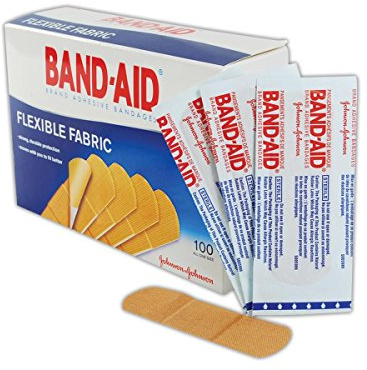 Johnson & Johnson JJ4444 Band-Aid Woven Adhesive Bandages, 1 x 3, Tan (Box of 100)