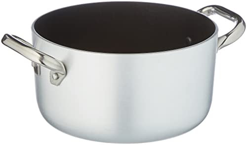 Pentole Agnelli ALSA104S20 Casseruola Alta con 2 Maniglie in Acciaio, in Alluminio Antiaderente interno 3mm, Diametro 20 cm