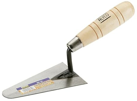 Alyco - Truelle soudée à bout rond avec manche en bois, 125 x 70 mm - 195750