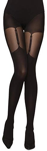 Merry Style Collant Fantaisie à Motif Lingerie Sexy Sous-vêtements Femme MS 260 40 DEN (Noir, S)
