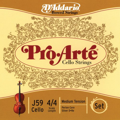 D'Addario Pro-Arté J594/4M-B10 Cello 10Blk Set 4/4 Med