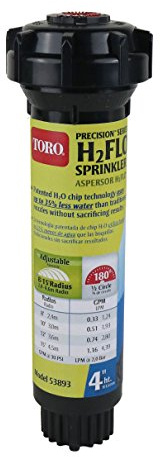 Toro Precision H2flo 10,2 cm Arroseur Pop-up avec Embout 1/2 Demi 1/2
