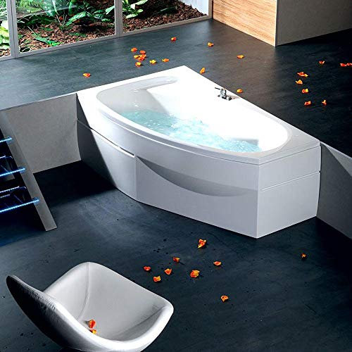 Polysan Raumsparwanne Mamba 160x95cm, weiß, Acryl, Badewanne, Alkovenwanne, Modern, inkl. Schürze + Wannenfüssen