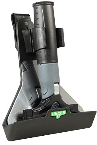 UNGER ErgoTec Ninja Combo Glasschaber + Holster (Breite 10 cm, Winkel einstellbar: 0° - 30°, große Schaberfläche, einfacher Klingenwechsel, Glasschaber) ENH10