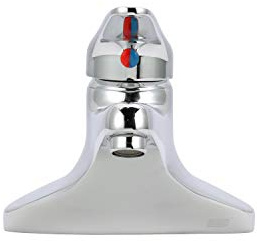 Manual Low Arc Bathroom Faucet, 4 Mount, Chrome 2 Hole