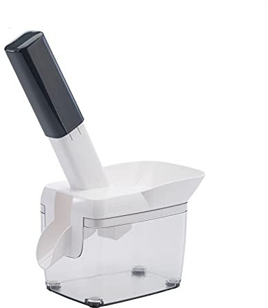 Westmark Kirschentsteiner mit Schütte, Kernkassette und Rezeptheft, Höhe: 30 cm, Rostfreier Edelstahl/Kunststoff, Kernfix, Weiß/Dunkelgrau/Transparent, 40352260