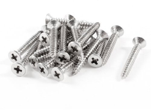 sourcing map 30 mm x 4 mm Gewinde Durchmesser Edelstahl Kreuzkopfbohrer selbstschneidenden Schraube 20 Stück de