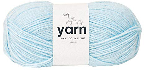 KORBOND DK Baby Blue Yarn - 100g Acrylic Wool - Lightweight, Hypoallergenic & Durable Double Knit Crochet Yarn Knitting Wool (290m Total)