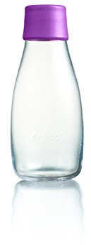 Retap Bottle 03 (Incl. Purple Lid) Botella, Vidrio de borosilicato, Morado, 300 ml