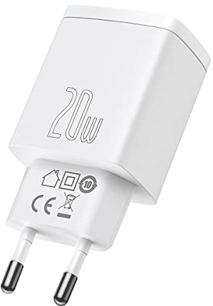 Baseus Compact Quick Charger Dual 20W White Caricabatterie rapido
