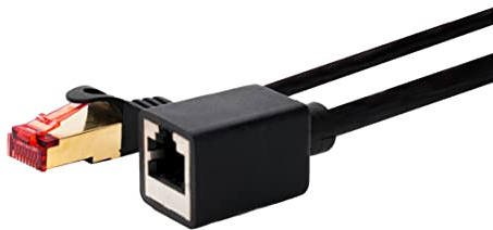BIGtec 10m LAN Kabel Verlängerung Ethernet Kabel RJ45 Kupplung Adapter Stecker - Buchse schwarz vergoldet Patchkabel Netzwerkkabel Verlängerungskabel kompatibel mit CAT.7 CAT.6 CAT.6a CAT.5 CAT.5e