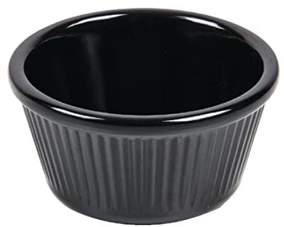 Olympia Kristallon Plastic Ramekins Black 89mm (12 Pack) - Condiment Pots, Sauce Mini Bowls DM165