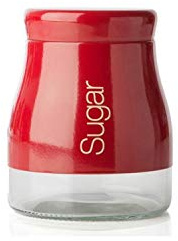 Sabichi – Tarro para azúcar, Cristal, Rojo