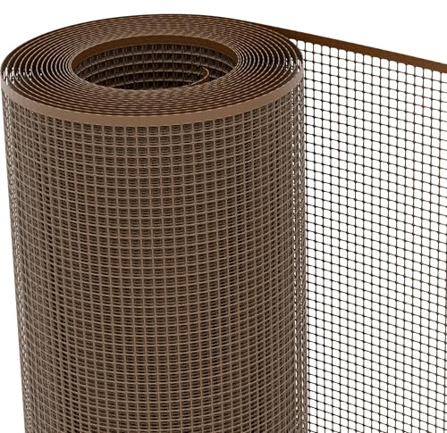 TENAX Quadra 10 Marrón 0,50x5 m, Malla de Plástico Protectora Multiuso para Balcones, Vallas y Cercados