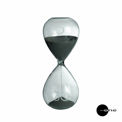 Mascagni Sanduhr 30 Minuten, Glas, Grau, 18,5 x 7 x 7 cm