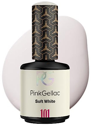 Pink Gellac UV Gel Nagellack - 101 Soft White 15 ml - Lang Anhaltend UV Nagellack Weiß - Gel UV für 14 Tage Nägel in Salonqualität - Made in Holland