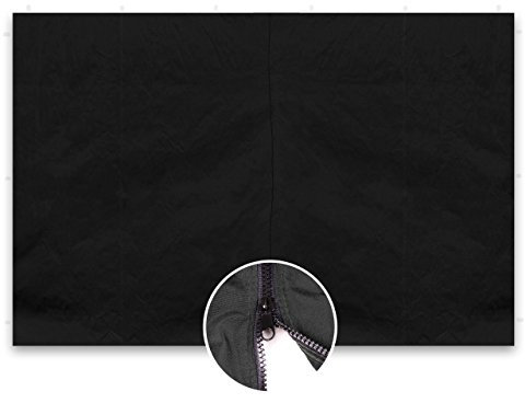 Nexos 2 Stück Seitenwände Seitenteile ohne Fenster mit Reißverschluss für Falt-Pavillon – 298 x 216 cm/PE 180 g/m² – hochwertig – Farbe wählbar (Schwarz)