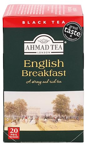 Ahmad Tea Black Tea | English Breakfast Tea | 20 Teabag Sachets | 1 Pack