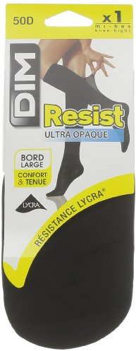 Dim Damen Mi-Bas Resist Ultra Opaque X1 Stützstrümpfe, Schwarz, One Size (Herstellergröße: 35/41)