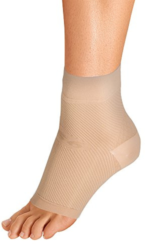 OrthoSleeve FS6 fotbandage (enkelhylsa) behandlar plantar fasciit, hälseninflammation och lindrar hälsmärta i ett mjukt, fukttransporterande tyg (naturlig, medel)