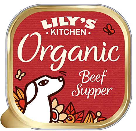 Lily's Kitchen Mit natürlichen Zutaten hergestellt Nassfutter für ausgewachsene Hunde Hundefutter Schale Bio- Rindfleisch 150 g