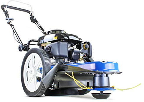 Hyundai 160cc Grass Trimmer 5.5hp Petrol Push Field Wheeled Garden Strimmer, 560mm Cutting Width, 330mm Wheels, Adjustable Heights With 3 Year Warranty