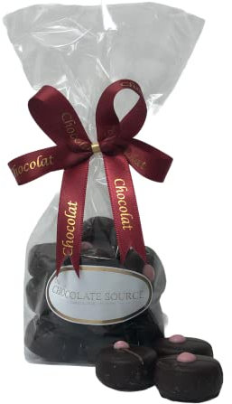 Bag of Dark Chocolate Covered Rose and Violet Fondant Creams 200g