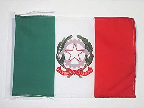 AZ FLAG Bandera Italia Marina de propiedad del Estado 45x30 cm Cuerdas | Uso interior y exterior Enseña italiana Stendardo presidenziale d'Italia costuras dobles y bordes reforzados poliéster 100D